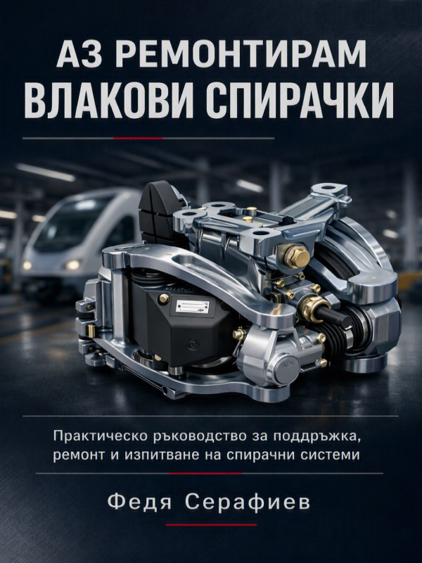 Корица: Аз ремонтирам влакови спирачки — Книга за железопътни спирачни системи